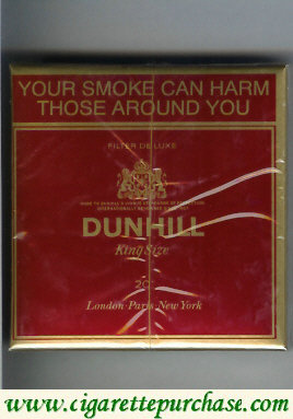 Dunhill Filter De Luxe King Size 20 cigarettes wide flat hard box